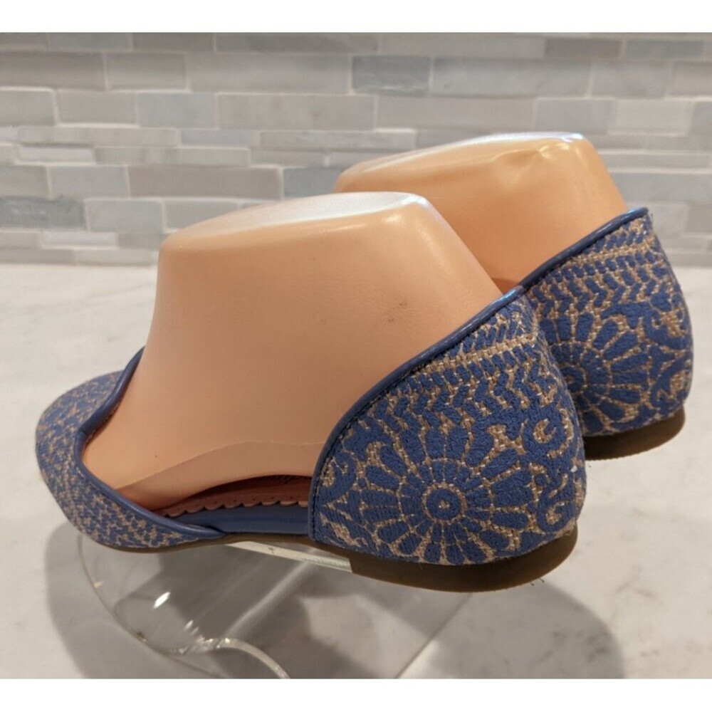 SOFT SURROUNDINGS Amelia D'orsay Medallion Blue/Gold Flats Shoes Size 6 - Picture 4 of 9